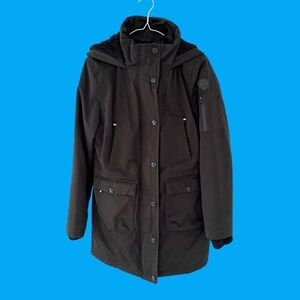 Canadiana Black Down Parka Winter Coat Jacket S